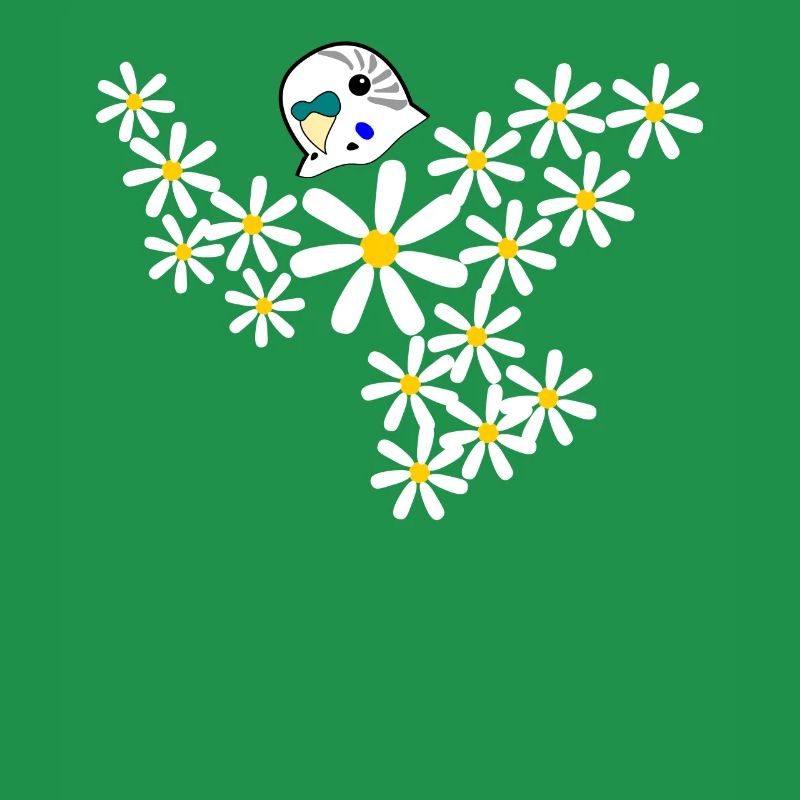 Perruche oiseau faite de fleurs