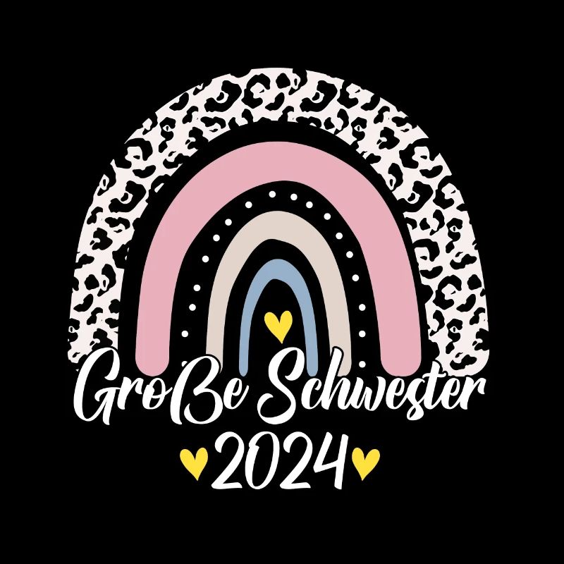 Große Schwester 2024 Boho Regenbogen Design