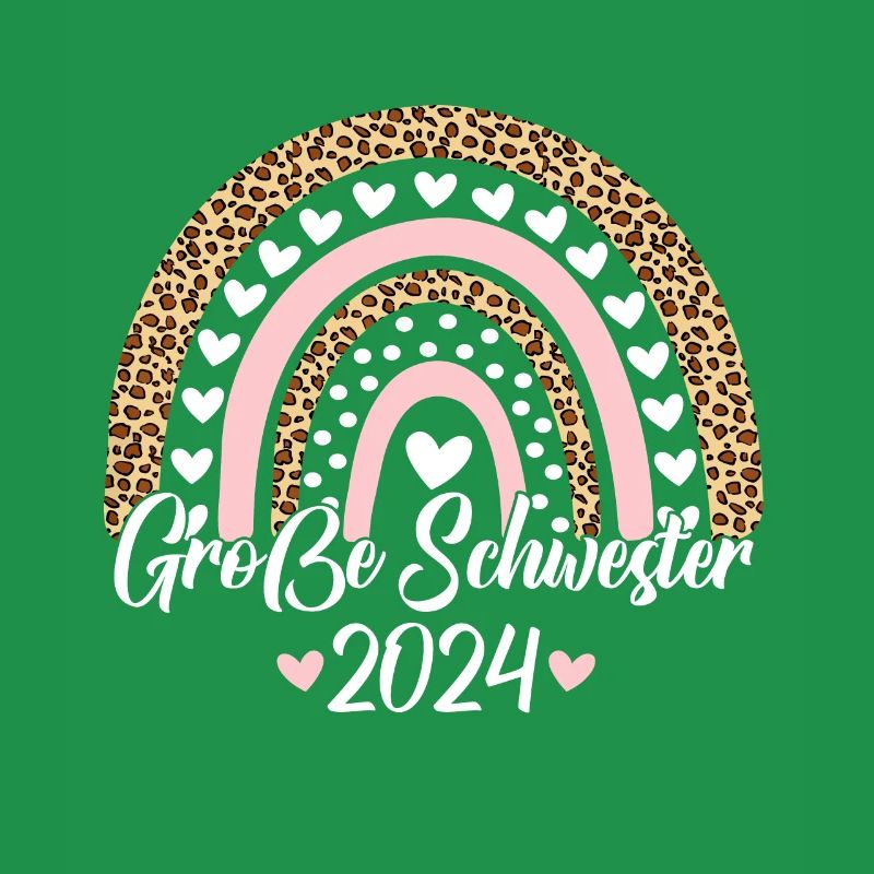 Große Schwester 2024 Boho Regenbogen Design