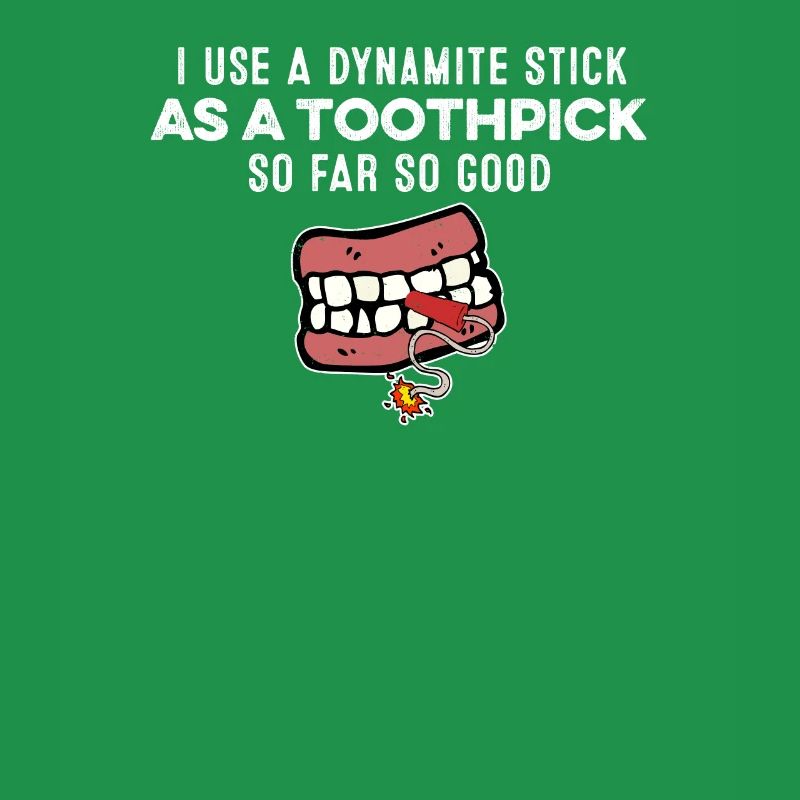 J’utilise un bâton de dynamite comme jeu de mots de gangster cure-dent