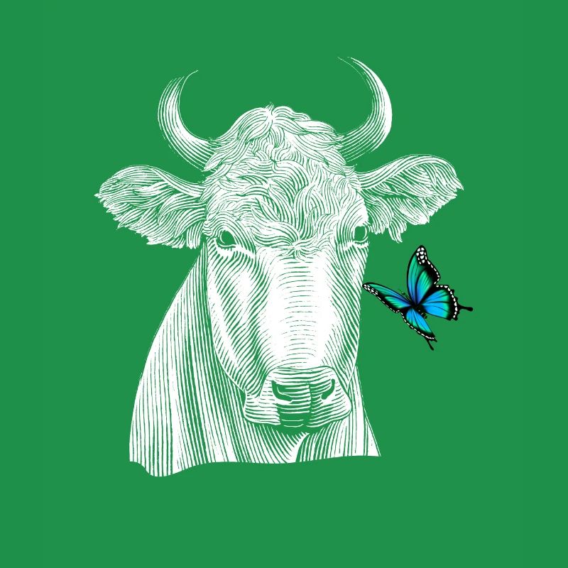Vache avec papillon