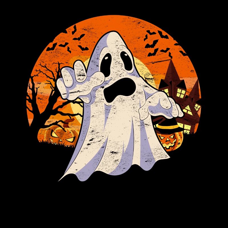 Full Moon Ghost Halloween Gift Ghost