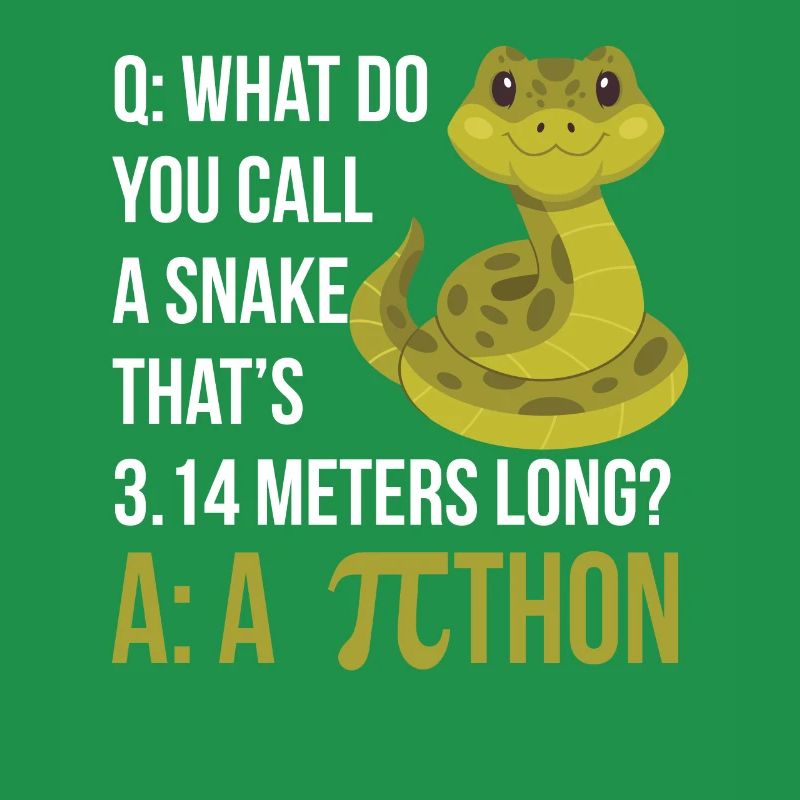 Python Pithon Pie Symbol Drôle de professeur de mathématiques Heureux