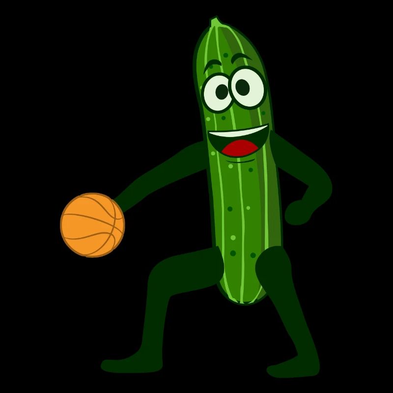 Le concombre joue au basket-ball concombres