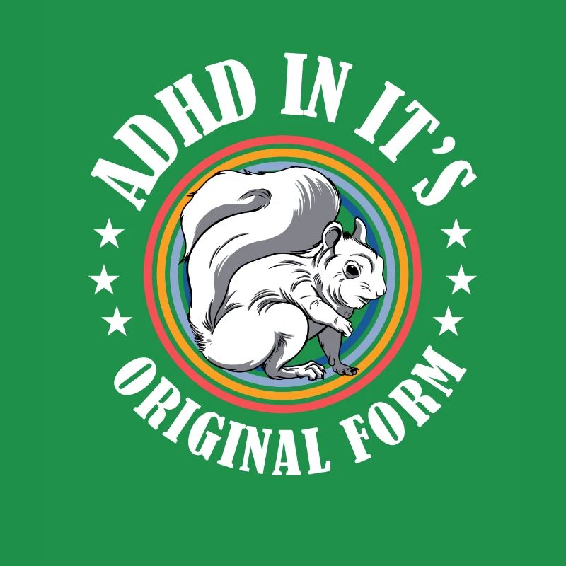 TDAH dans sa forme originale Cool Forest Animal Squi