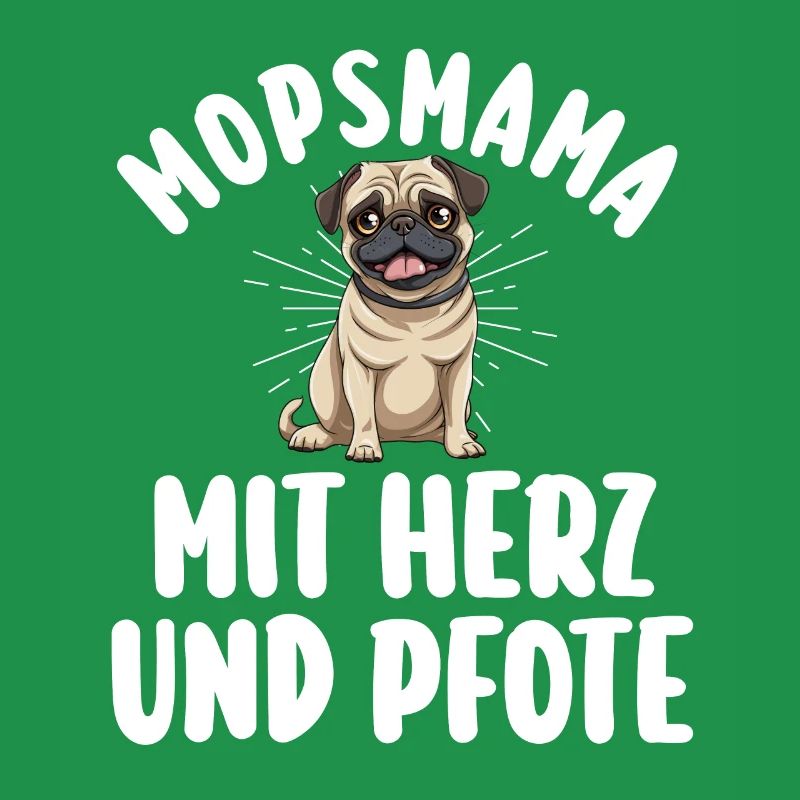 Hund Mopsmama Hundemama Mutter Mops