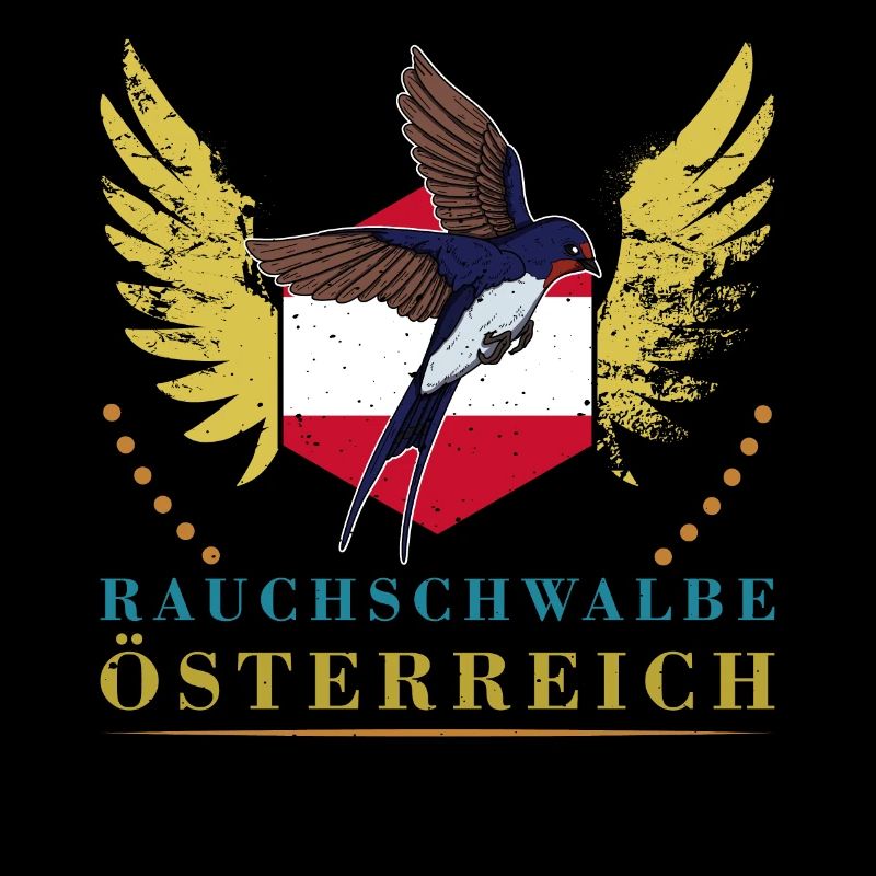 Hirondelle rustique Autriche drapeau oiseau