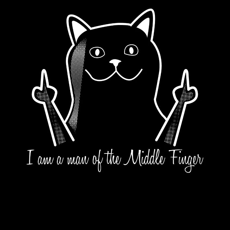 Cat Middle Finger Misanthrope