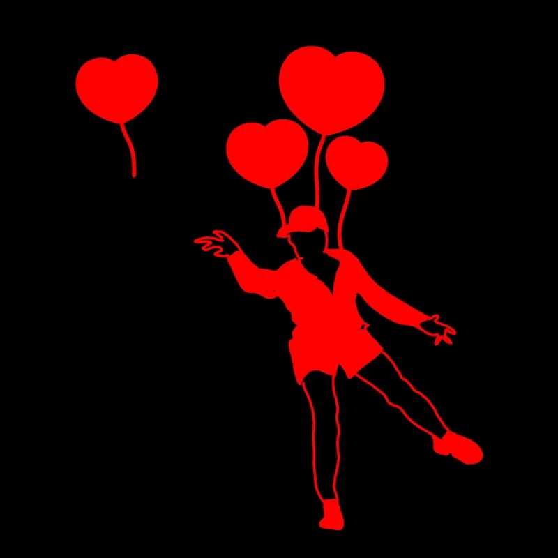 Aufsteigende Herz Luftballons