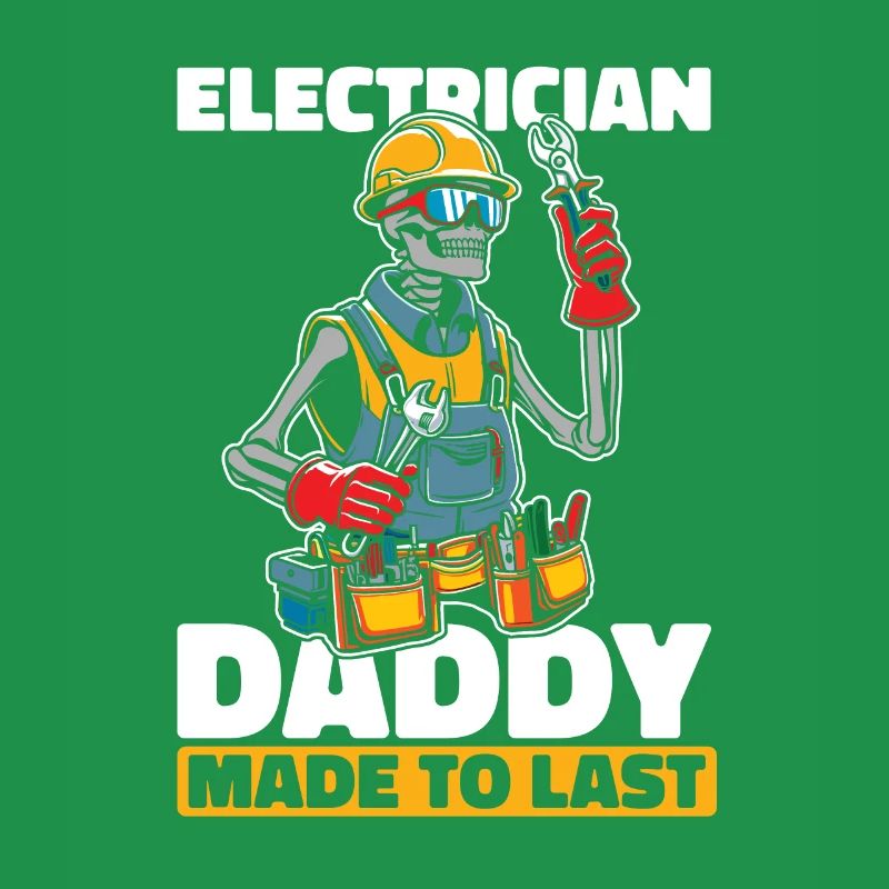 Electrician Electronics Technician Skeleton Fathers Day Dad