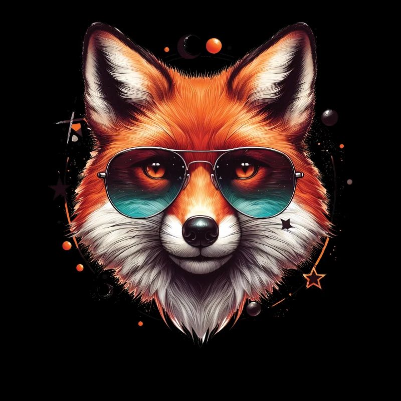 Fuchs Mit Sonnenbrille, Digitale Kunst, Wildtier