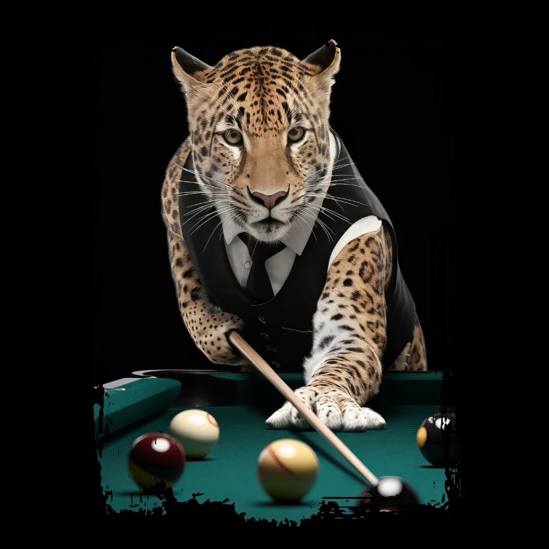 Leopard spielt Billard Geschenk
