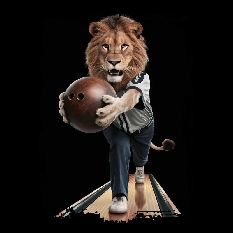 Löwe spielt Bowling Geschenk