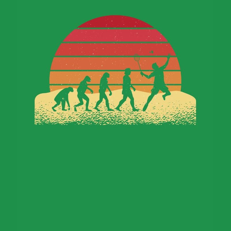 Evolution Badminton Retro Sonnenuntergang Design