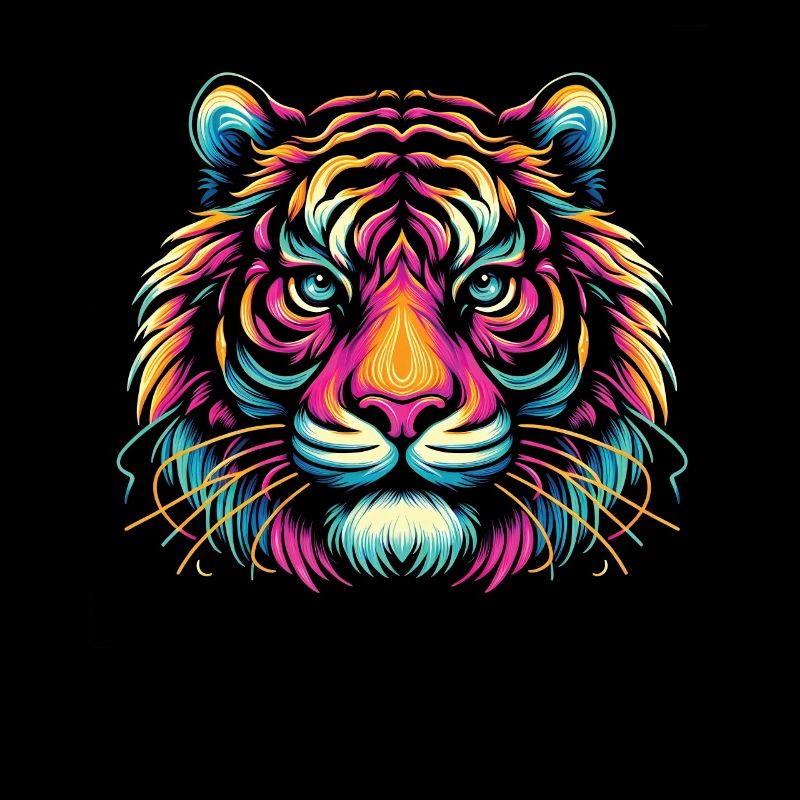 Tiger Gesicht, Bunte Tierkunst, Tiger