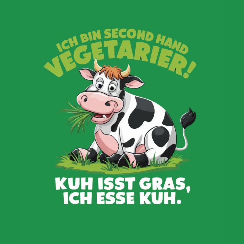I'm Second Hand Vegetarian Cow Eats Grass I