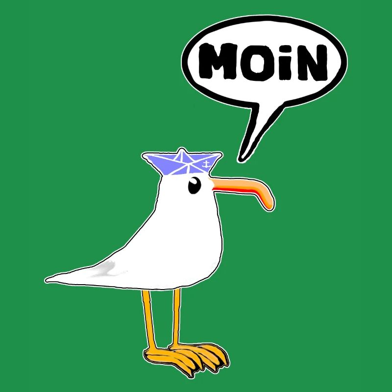 Moin Möwe Gummistiefel Stiefel Sprechblase