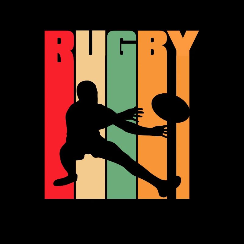 Rugby Retro Silhouette Design