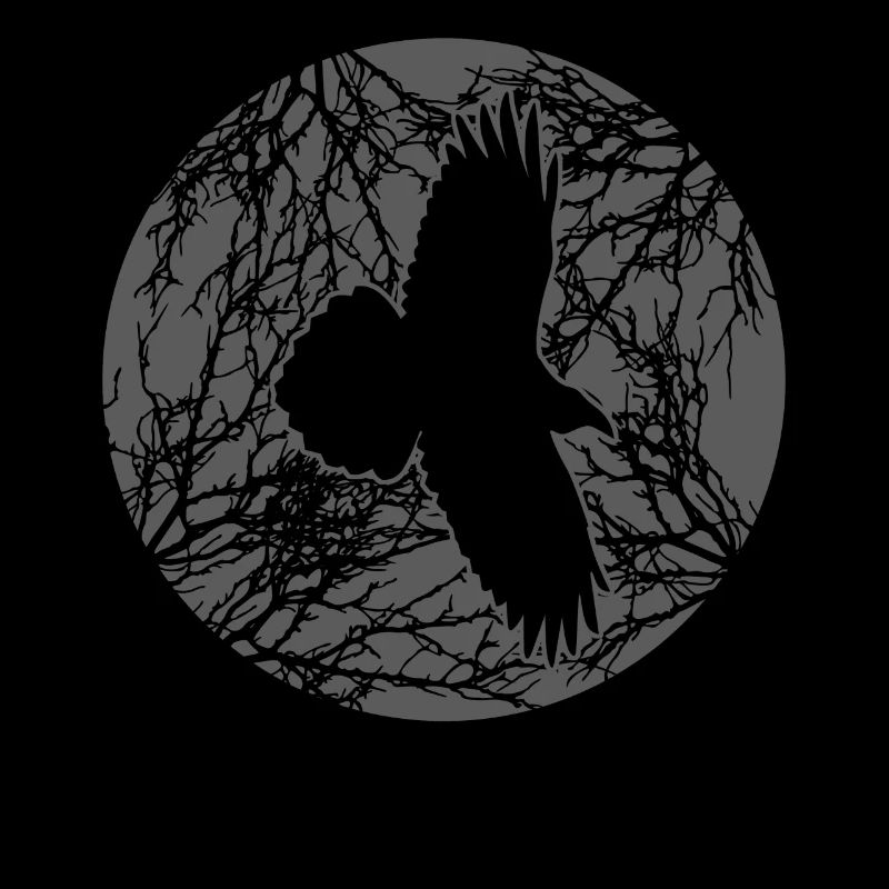 Raven Tree Ravens Crow Moon Crows