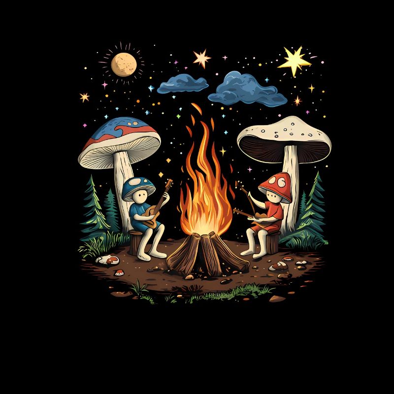 Hippie Champignons Magiques Psilocybine Voyage Psychédélique