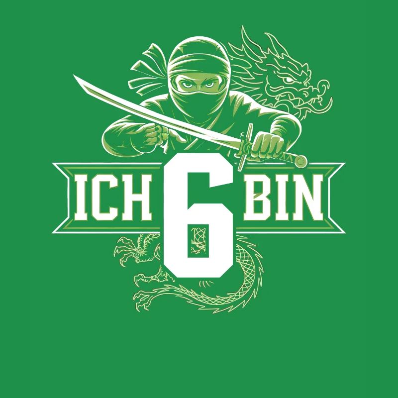 Ich Bin 6 Ninja Geburtstagsshirt