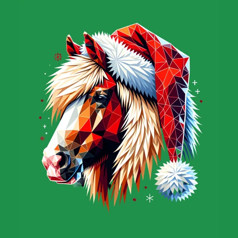 Original Polygone Art Haflinger Cheval Noël