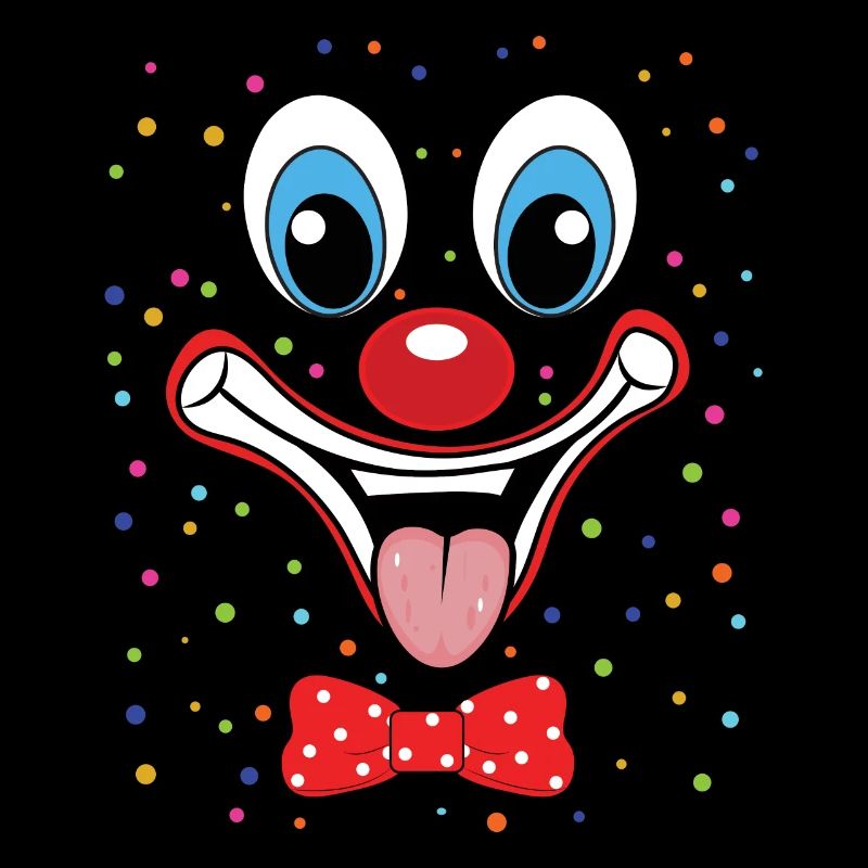 Carnival Funny Clown Face Design Colorful