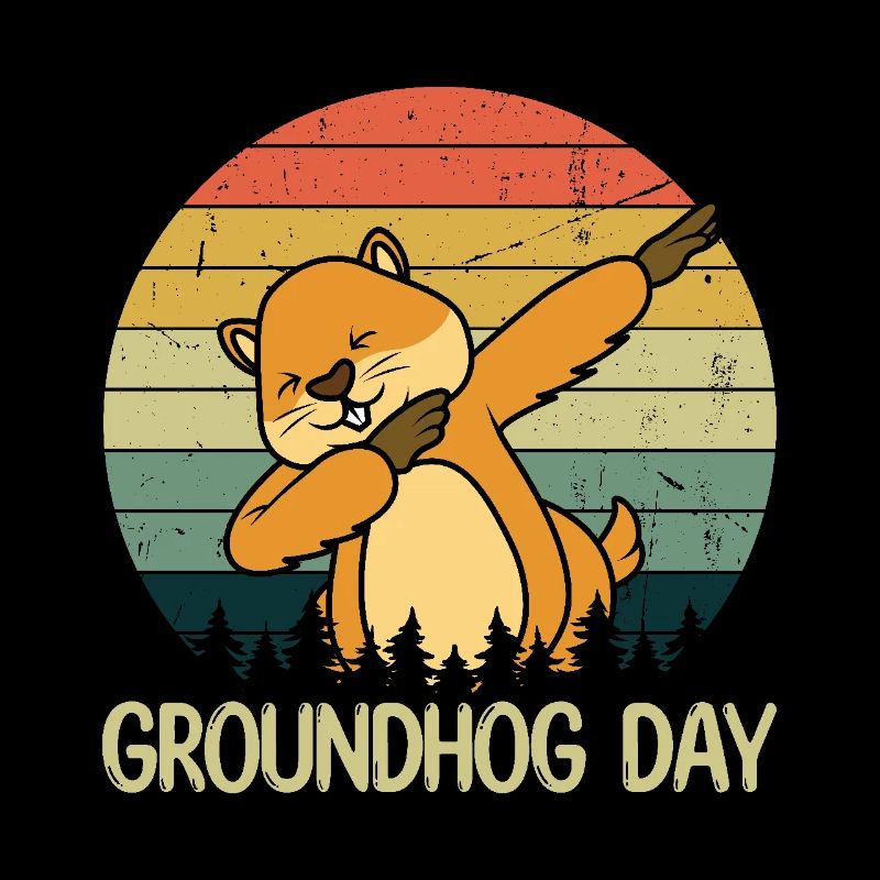 Funny Groundhog Day Badger Tree