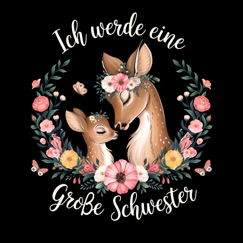 Ich werde eine große Schwester Reh Rehe