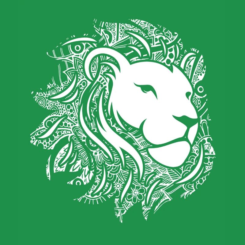 Lion Lion Floral Pattern