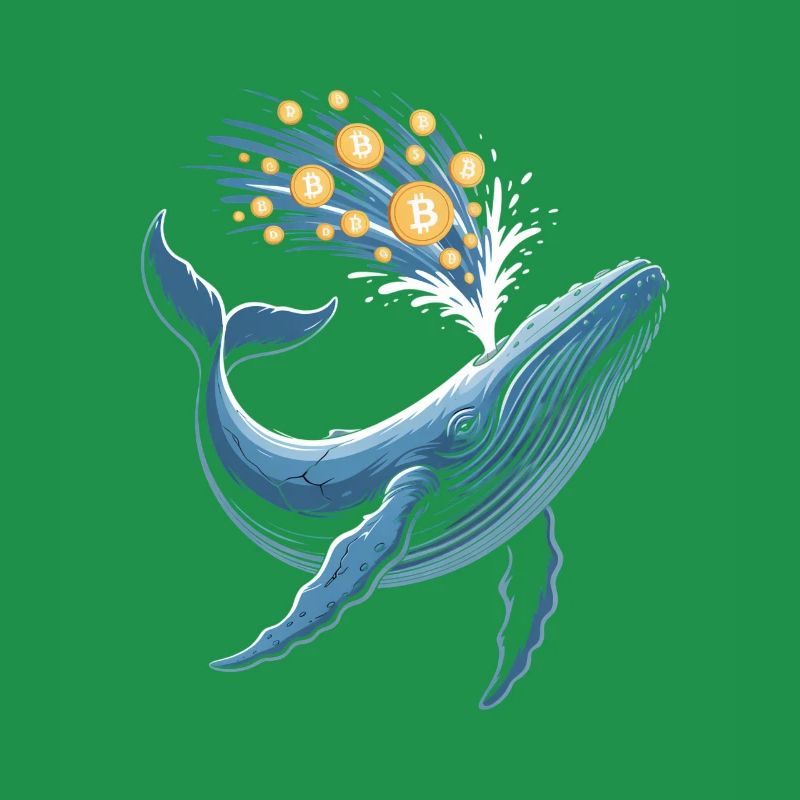 Crypto baleine avec des pièces Bitcoin éclabousser l’eau