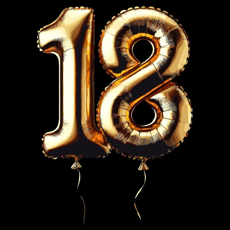 18 Years Gold Balloon Foil Balloon Gift