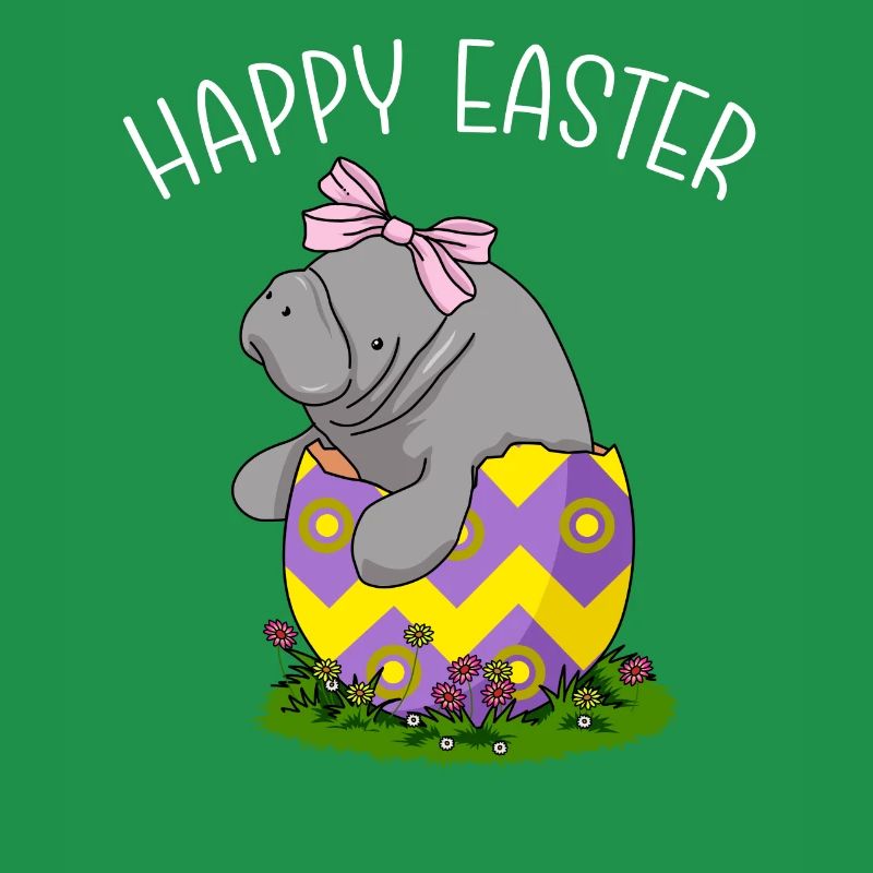 Happy Easter Manatee Gift Manatee