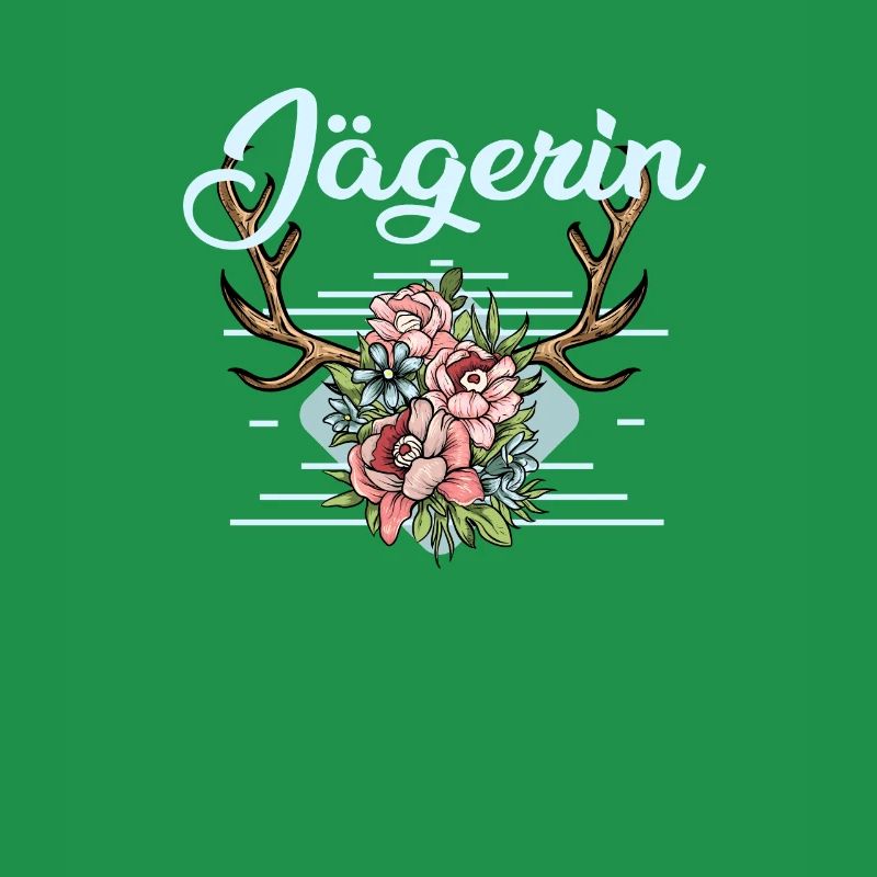 Jägerin Geweih Hirsch Rotwild Jäger Geschenk