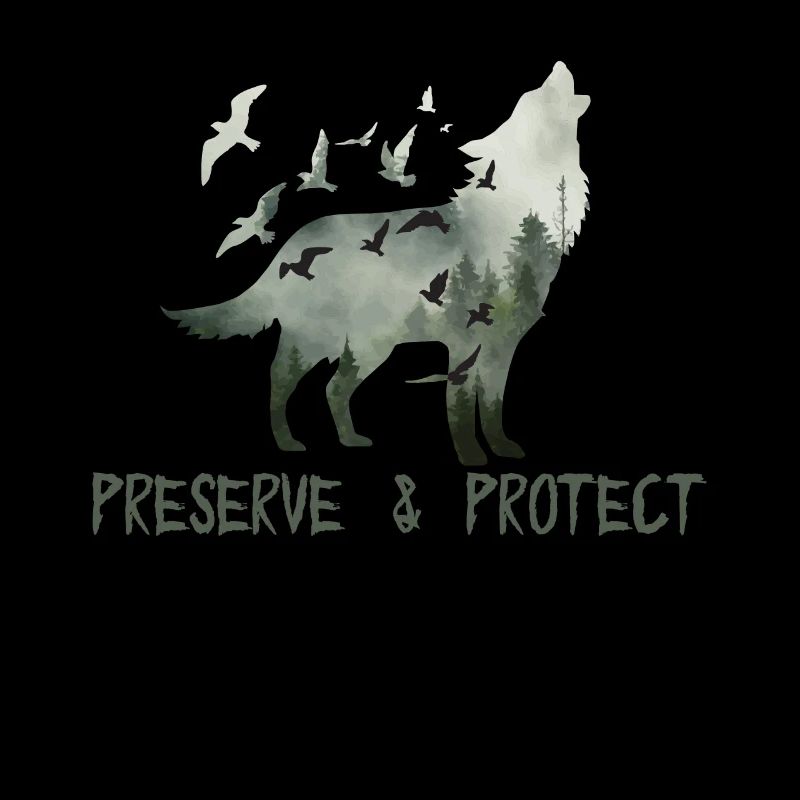 Preserve & Protect Umweltschutz Klimaschutz Wolf