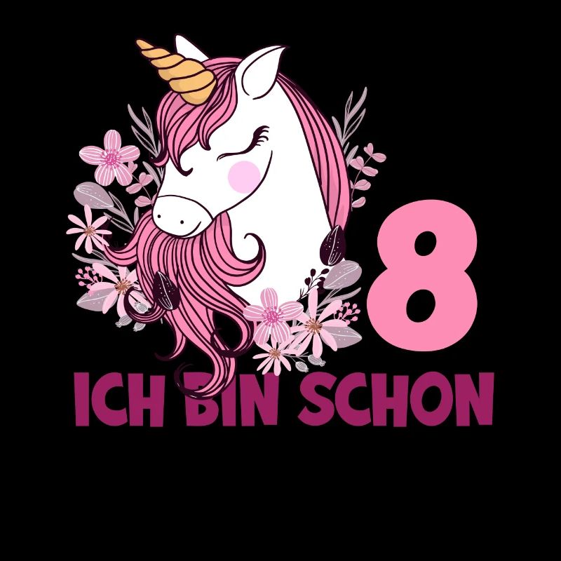 8. Geburtstag Mädchen 8 Jahre Pferd Pferde Einhorn