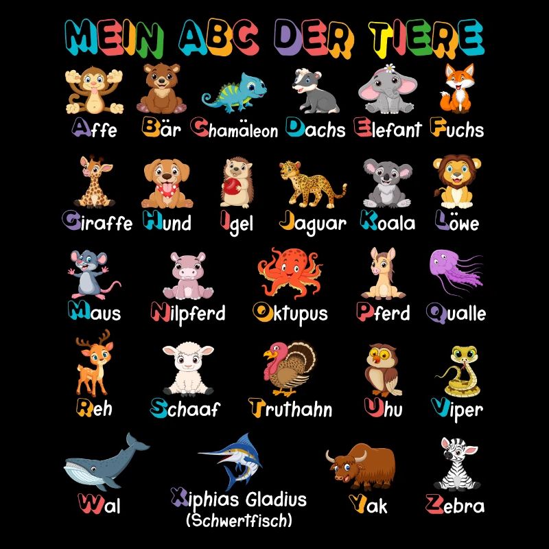 Mein ABC der Tiere Tierarten Alphabet A-Z Deutsch