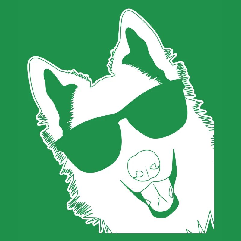 White Shepherd with sunglasses