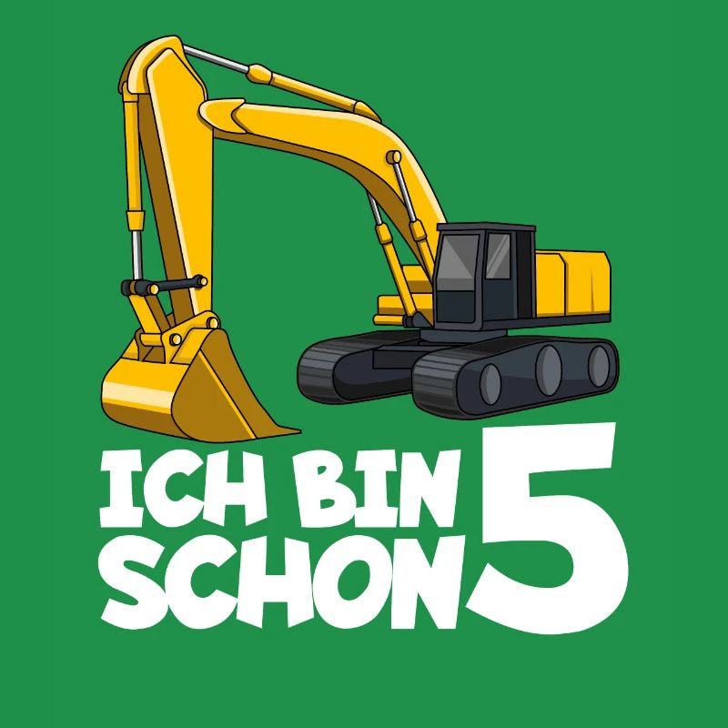 Ich bin schon 5 Bagger Kindergeburtstag