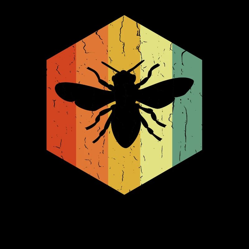 Distressed Bee Vcela Hexagon