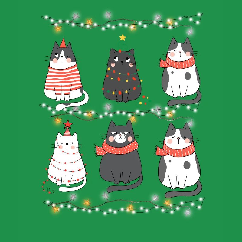 Mignon Chats Noël Chaton Tenue de Noël