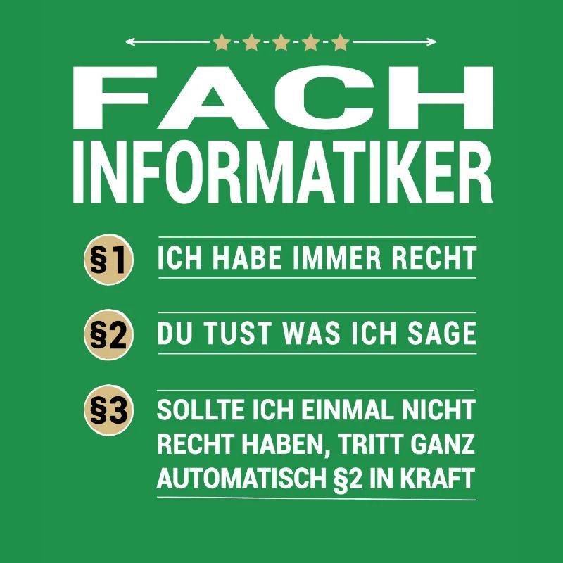 Fachinformatiker Beruf meine eigenen Paragraphen