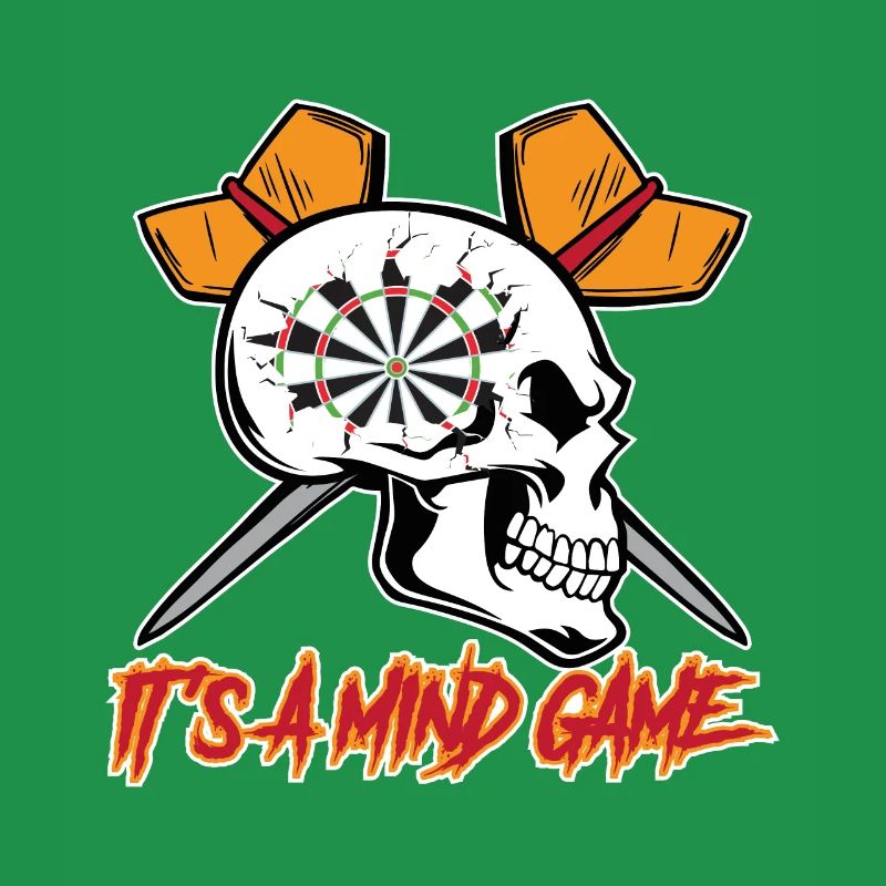 Dart Spruch It´s a Mind Game mit Dartpfeil