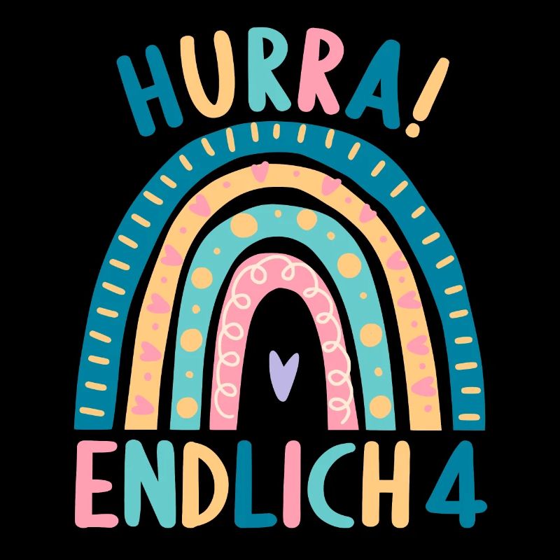 4 Jahre Geburtstagskind Regenbogen 4. Geburtstag