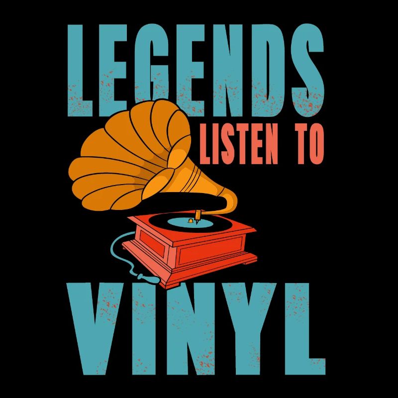 Les légendes écoutent des disques vinyles