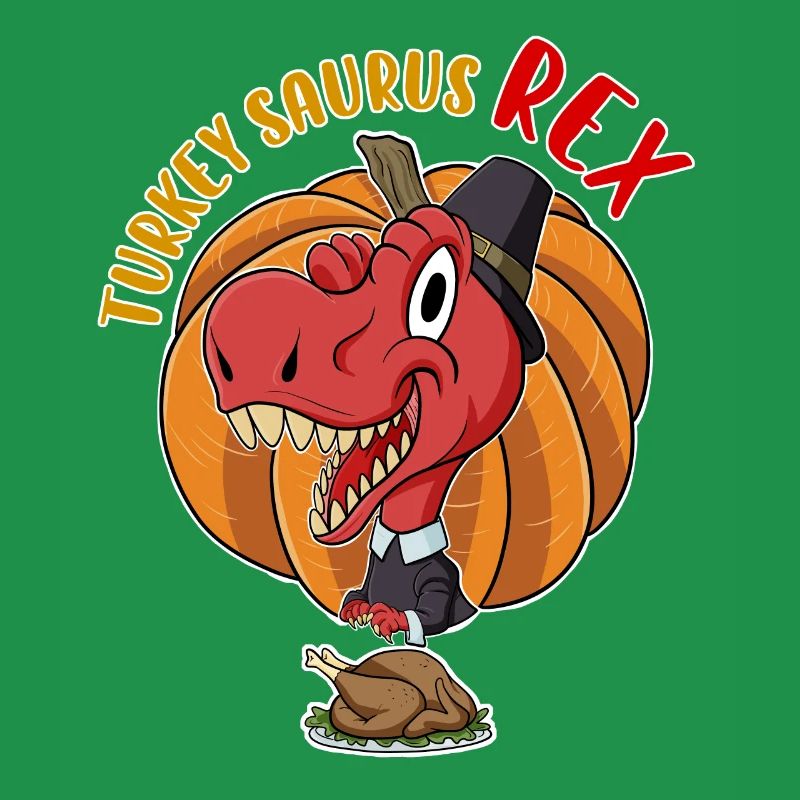 Turkey Saurus Rex I TRex Pilgrim Hat I Dinosaur