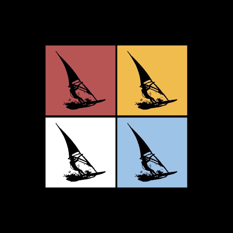 Squares Windsurfing Vintage Retro Windsurfing