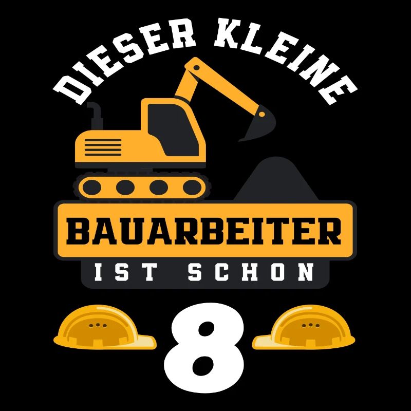 Construction Worker 8th Birthday Excavator Boys Gift