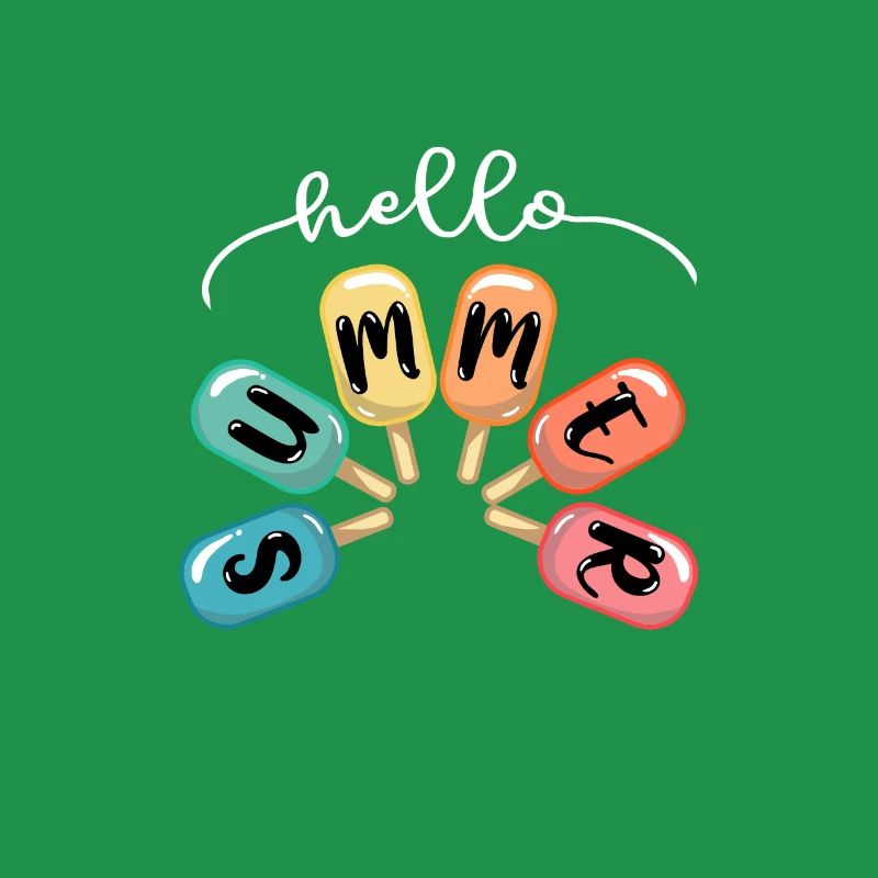 Hello Summer Eiscreme Eis Essen Sommen Eisdiele