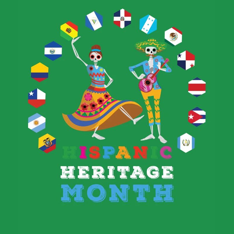 Skeleton Bones Flag Hispanic Heritage Month